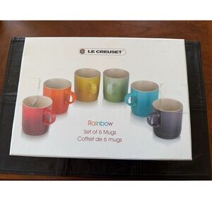 Le Creuset Rainbow Mug Collection - Set of 6. New in Box
